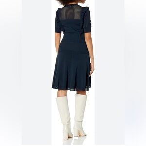 Scotch & Soda Navy Knit Circle Skirt with Flared Hem